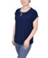 Фото #3 товара Petite Grommet Neck Knit Short Extended Sleeve Top