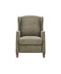 Wingback Fabric Push Back Recliner with Rivet Detailing