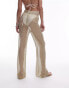 Topshop knitted metallic beach trousers in gold