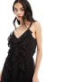 Vero Moda ruffle maxi dress in black