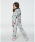 ფოტო #3 პროდუქტის Big Girls Shiny French Terry Sweatpants Gray Mix Printed Unicorn