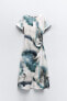 Фото #8 товара Сатиновое платье с принтом тай-дай ZARA