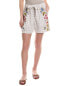 Johnny Was Adele Trapunto Belted Linen Short Women's