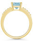 ფოტო #3 პროდუქტის Aquamarine and Diamond Ring (2 ct.t.w and 1/8 ct.t.w) 14K Yellow Gold