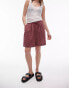 Topshop beach board short in burgundy check Бордовый, XS - EU 32-34 - фото #1