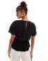 Фото #3 товара ASOS DESIGN linen look tee with cut out sides in black