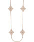 ფოტო #2 პროდუქტის Crystal Four Point Medallion Opera Necklace in 14k Rose Gold Over Sterling Silver