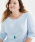 Фото #3 товара Style & Co Plus Size Scoop-Neck Long-Sleeve Top, Created for