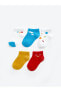 Фото #1 товара Baskılı Erkek Bebek Patik Çorap 5'li
