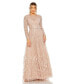 Фото #1 товара Women's Disc Embellished Sequin Gown with Feather Detail