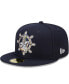 Фото #1 товара Men's Navy Lake County Captains Marvel x Minor League 59FIFTY Fitted Hat