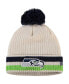 Фото #1 товара Big Boys White Seattle Seahawks Retro Cuffed Knit Hat with Pom