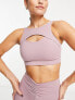 South Beach cut out light support sports bra in violet