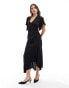 ASOS DESIGN asymmetric hem midi dress in black