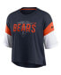 Фото #3 товара Women's Navy and White Chicago Bears Nickname Tri-Blend Performance Crop Top