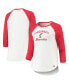 Фото #1 товара Women's White and Red Cincinnati Bearcats Baseball Raglan 3/4 Sleeve T-shirt