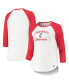 Women's White and Red Cincinnati Bearcats Baseball Raglan 3/4 Sleeve T-shirt Красно-белый, S - фото #1