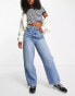 Only Harmony high waisted dad jeans in mid blue wash Голубой, W29 L30 - фото #1