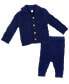 Baby Boys Shawl Collar Knit Cardigan and Pants, 2 Piece Set