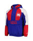 ფოტო #3 პროდუქტის Men's Royal Philadelphia 76ers Body Check Raglan Hoodie Half-Zip Jacket