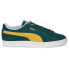 Фото #1 товара Puma Suede Teams Ii Lace Up Mens Green Sneakers Casual Shoes 38659502
