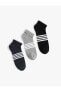 Spor Çorap Seti Çizgili 3'lü Çok Renkli