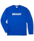 ფოტო #1 პროდუქტის Men's Brady Blue Wordmark Long Sleeve T-shirt