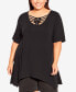Фото #1 товара Plus Size Knotted Cage Tunic Top