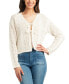 ფოტო #1 პროდუქტის Juniors' Pointelle-Knit Double-Tie V-Neck Cardigan