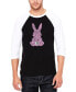 ფოტო #1 პროდუქტის Men's Raglan Sleeves Easter Bunny Baseball Word Art T-shirt