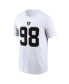 Фото #2 товара Men's Maxx Crosby White Las Vegas Raiders Player Name and Number T-shirt