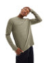 ASOS DESIGN long sleeve t-shirt with crew neck in khaki