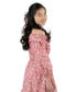 ფოტო #2 პროდუქტის Big Girls Off-The-Shoulder Paisley Poplin Dress with Hair Clip