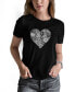 ფოტო #1 პროდუქტის Women's Word Art Heart Flowers Short Sleeve T-shirt
