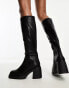 Фото #4 товара ALDO Wide Fit Auster mid heel knee boots in black