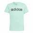 Child's Short Sleeve T-Shirt Adidas Linear Logo Green Aquamarine