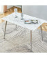 Фото #3 товара Rectangular imitation marble dining table with metal legs
