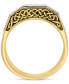 ფოტო #3 პროდუქტის EFFY® Men's Onyx Geometric Ring in 14k Gold-Plated Sterling Silver