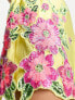 Фото #4 товара ASOS DESIGN embellished floral applique satin mini dress in yellow