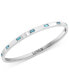 ფოტო #1 პროდუქტის EFFY® London Blue Topaz Emerald-Cut Bangle Bracelet (1 ct. t.w) in Sterling Silver