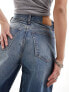 Фото #3 товара Weekday Rail mid waist loose fit straight leg jeans in jackpot blue
