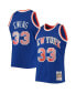 ფოტო #1 პროდუქტის Men's Patrick Ewing Blue New York Knicks 1991-92 Hardwood Classics 75th Anniversary Diamond Swingman Jersey