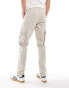 French Connection cotton twill cargo trousers in stone Серый, XS - фото #2