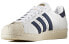 Фото #4 товара adidas originals Superstar 80S 舒适耐磨休闲板鞋 男女同款 白蓝色 / Кроссовки Adidas originals Superstar 80S BZ0145