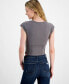 ფოტო #2 პროდუქტის Juniors' Corset Drop-Shoulder Top