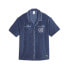 Фото #1 товара Puma Rhuigi X Collared Short Sleeve Button Up Shirt Mens Blue Casual Tops 620883