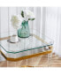 Gold Stainless Steel With Acrylic Frame Clear Glass Top End Table