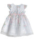 Фото #4 товара Платье Rare Editions Baby Floral Embroidered Mesh Social Dress with Diaper Cover