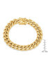 ფოტო #2 პროდუქტის Men's 18k gold Plated Stainless Steel Miami Cuban Chain Link Style Bracelet with 12mm Box Clasp Bracelet
