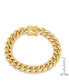 Men's 18k gold Plated Stainless Steel Miami Cuban Chain Link Style Bracelet with 12mm Box Clasp Bracelet